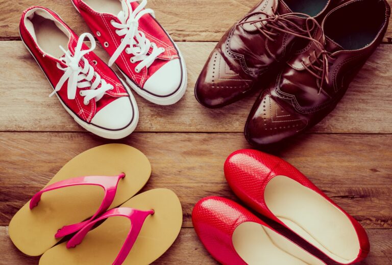 Stylish shoes for any event: sneakers, loafers, sandals, and flats.