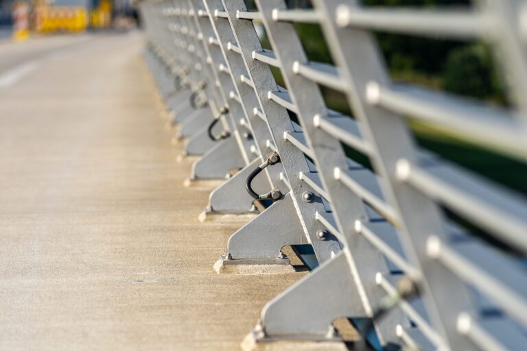 Bridge railing detail and sidewalk view, home improvement and design inspiration